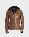 SOPHIE VESTE EN CUIR BIKER FEMME